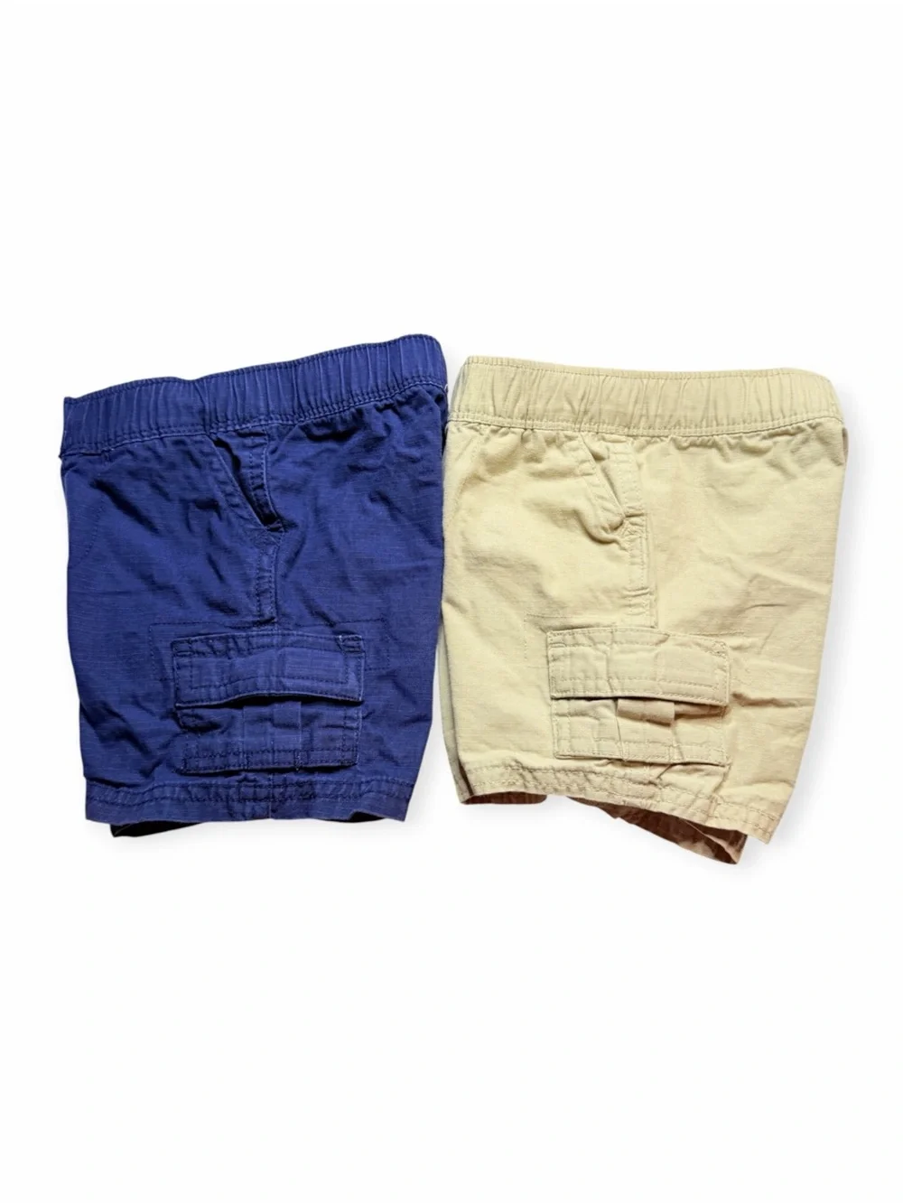 The Children’s Place Boys Cargo Shorts Lot of 2 Size 9-12M Blue Khaki Cotton